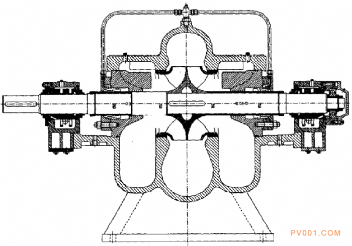 结构图     (2)双吸泵(图23一26~-图23一32)   图23-30 带诱导轮