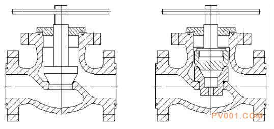 图2阀体密封而的研磨(左)与阀芯密封而的研磨(右)--中国泵阀第一网