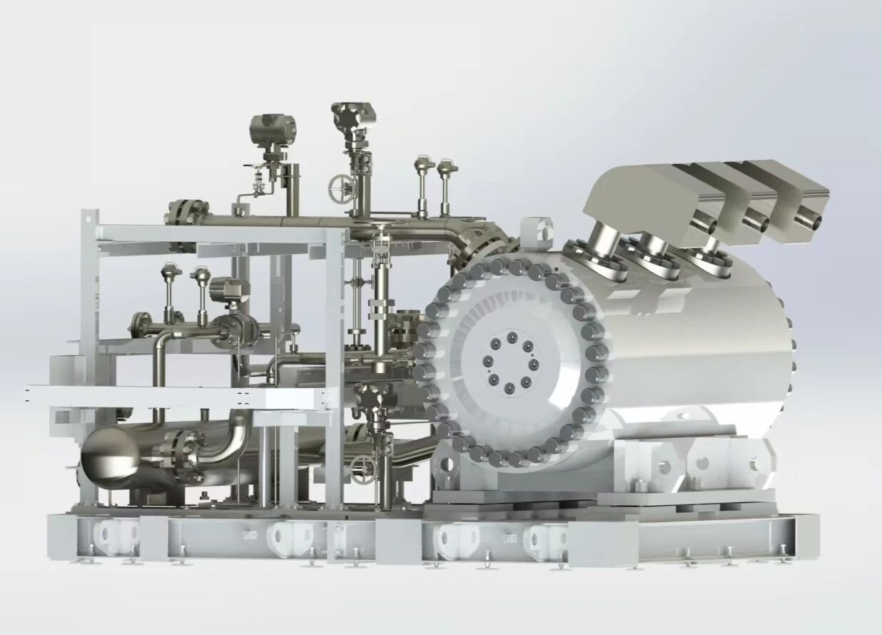 哈电集团佳电股份先进电机公司研制的氦气压缩机组。 哈电集团佳电股份先进电机公司研制的氦气压缩机组。