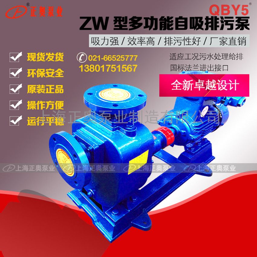 供应上海40ZW15-30普通型铸铁自吸排污泵 自吸污水泵