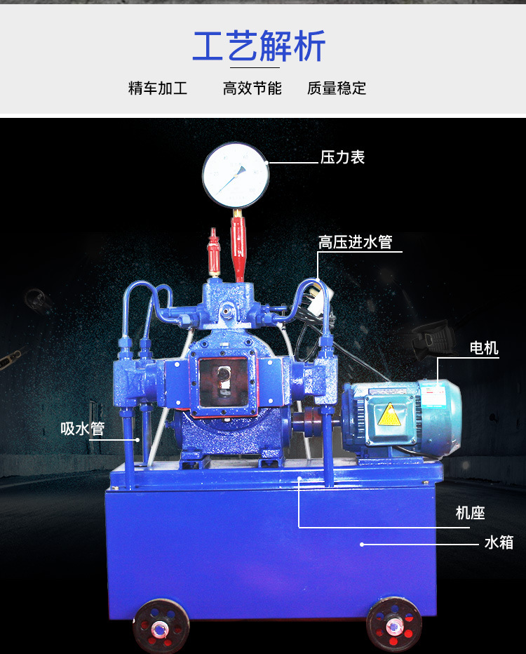 供应正奥泵业4DSY-165/6.3型电动试压泵铸铁测试泵