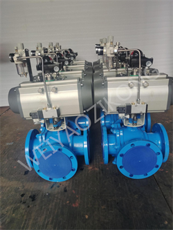 供应Q645F气动三通法兰球阀