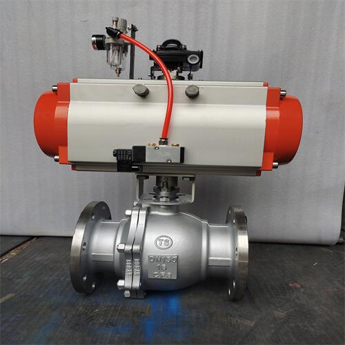 供应气动法兰不锈钢球阀Q641F-16P DN65