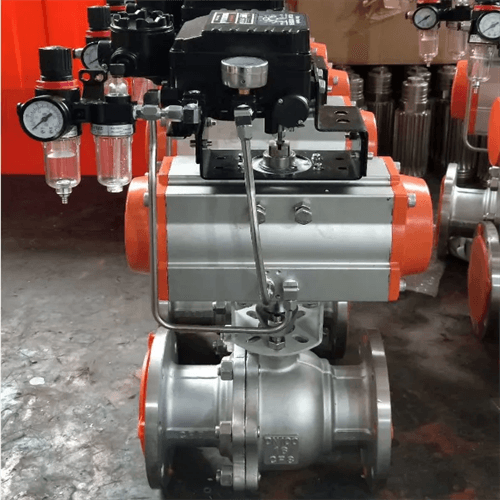 供应气动硬密封法兰不锈钢球阀Q641H-25P DN65