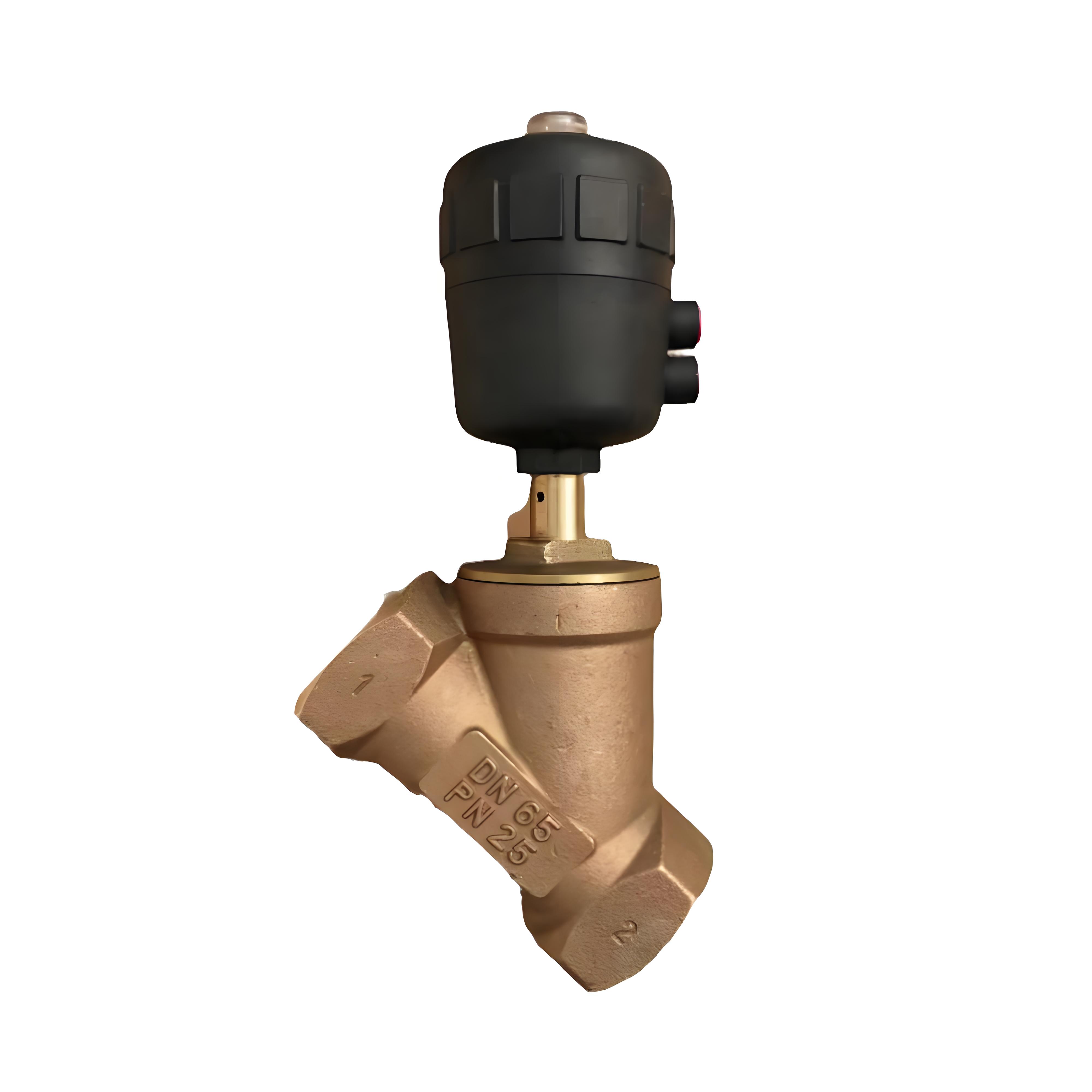 供应吴忠仪表/黄铜螺纹气动角座阀