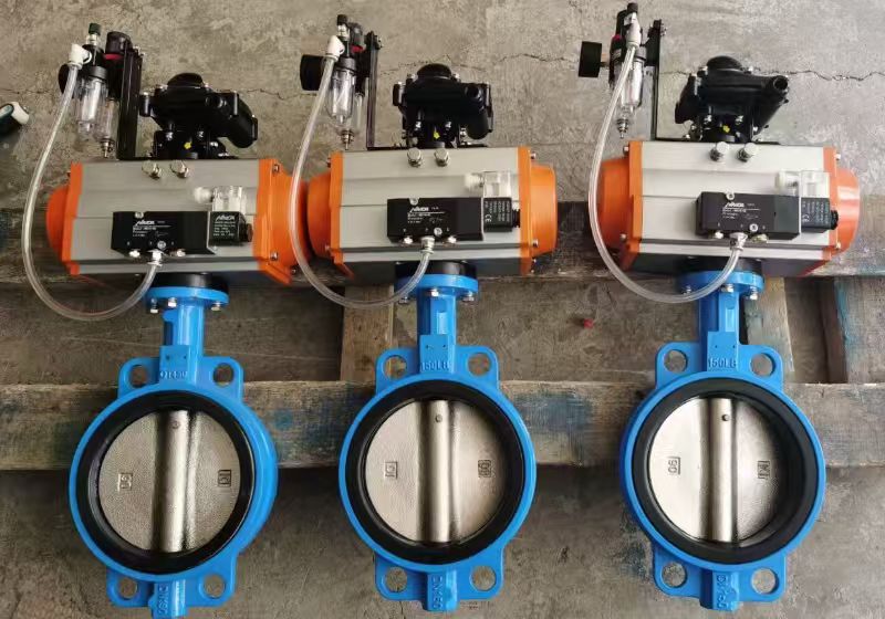 供应气动对夹蝶阀，气动法兰蝶阀